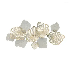 Decorative Figurines 3D Metal Decor French Wrought Iron Ginkgo Biloba Wall Decoration Living Room Hanging Entrance