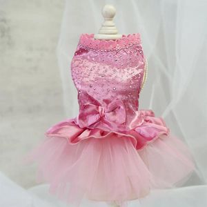 Vestuário para cães com diamantes incrustados vestido de casamento para animais de estimação moda patchwork suprimentos roupas de gato vestidos bonitos para cães pequenos