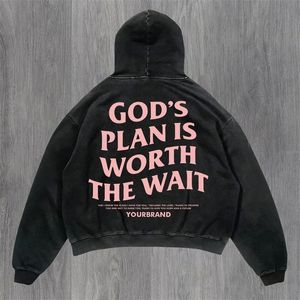 Vintage brevtryck överdimensionerade hoodie streetwear kvinnliga tröjor harajuku toppar goth jacka koreanska y2k hoodies kläder 240111