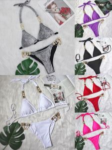 Designer Bikini Kvinnor Sexig baddräkt Damer Backless Multicolors Summer Time Beach Fashion Wear Bathing Suits Wind Badkläder