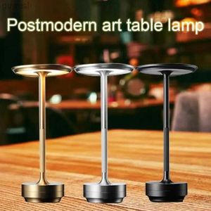 Night Lights New Rechargeable Cordless LED Metal Desk Table Lamp 3Levels Brightness Nightstand Bedside Night Lightfor Bedroom/Patio/Camping YQ240112
