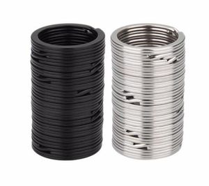 100pcs Pierścienie kluczowe pierścienie metalowe pierścienie płaskie łańcuchy kluczy Pierścienie czarne srebrne 25 mm 32 mm4036012