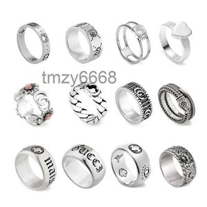 Męskie pierścionki damskie Pierścienie podwójnie g srebrne pary pierścionka wysokiej jakości wersja Spot Hurtowa luksusowa biżuteria Zn0z