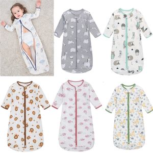 Cotton Baby Long Sleeve Sleeping Bag Kids Pajamas Anti-Kicking For born Envelope Sleep Sack Bedding For 0-18M 240111