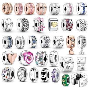 clasp sier plating cz charms daisy beads stopper fit fit pracelet bracelet clip clip clip