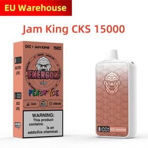 EU Warehouse vape disposable puff 15000 Jam King Vaper Box CKS 15000 24ml E-Liquid Disposable E Cigarette LED Screen Display USB-C juice flavor vs randm tornado puff 10k