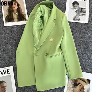 Primavera outono blazer elegante jaqueta feminina chique casual esportes terno coreano moda feminina casacos de luxo sólido senhora do escritório roupas 240112