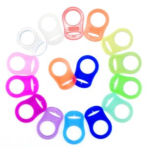 Sutoyuen 100 PCS Clean Food Grade Transparent Silicone Pacifier Adapter Ring Holder For Mam Nuk Dummy O Atache Sucette 240111