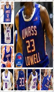 Custom 2020 UMass Lowell River Hawks Basketball 23 Christian Lutete 11 Obadiah Noel 5 Connor Withers 12 Josh Gantz Men Youth Kid 4887901
