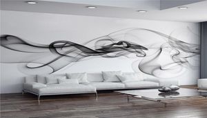 Modern abstrakt svartvitt rök dimma väggmålning tapeter vardagsrum sovrum konst heminredning selfadhesive vattentät 3D klistermärke 22508107