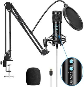 Professional Condenser USB Microphone With Stand For Laptop Karaoke Singing Streaming Gaming Podcast Studio Recording Mic5032727