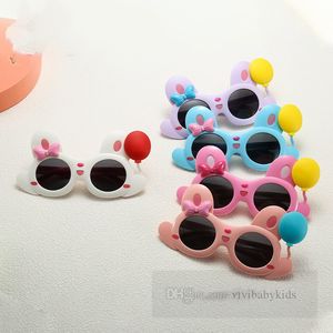 Kids cute rabbit sunglass boys girls Bows bunny ear silicone frame Polarized light sunglasses children Uv protection beach sunblock Z6674