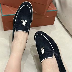 LP Loafers Kleid Schuhe Männer Frauen Designer Flache Low Top Casual Wildleder Sticken Kuh Leder Oxfords Mokassins Sommer Walk Komfort Slip On Gummi Sohle Wohnungen Mit Box 35-47