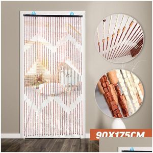 Curtain & Drapes Curtain Drapes 90X175Cm Wooden Bead 27 Line Handmade Blinds Sn String Curtains Valance Divider For Porch Room Windowc Dh0Up