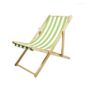 Camp Furniture Simple Canvas Beach Chair Lazy Folding Lounge Wood Portable Picnic Camping Cadeira De Praia Outdoor