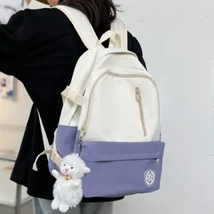 Skolväskor Lady Purple Student ryggsäck Girl Travel Bag Trendy Cool Female College Fashion Women Laptop nylonbok