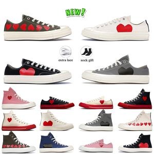 Top High Olive Top Vintage Commes 1970 Des Garcons Designer Canvas Shoes Luxury Brand Donna Uomo All Star Classic 70 Chucks Taylors Low Multi-Heart Platform Sneakers