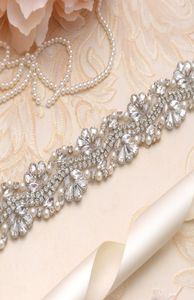 MissRDress Cinto de Vestido de Casamento Prata Cristal Strass Com Contas Fitas Cinto de Noiva Para Vestido de Baile de Casamento YS8198477067