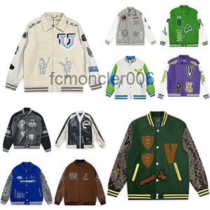 Designer Heren Varsity Jacket Baseball Leren Jas Mode Dames Letterman Jassen Geborduurd Letter Single Breasted Paren Herenkleding NCW9