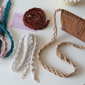 Daisy flätad väska rem macrame telefon fodral handväska bagage crossbody kamera boho tillbehör lanyard gåva märke hållare 240111