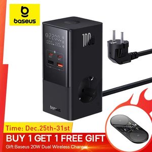 Ladegeräte Baseus 100 W schnelles USB-Ladegerät 6 in 1 Steckdosenleiste Desktop-Ladestation mit 1200 J Überspannungsschutz für MacBook iPhone Samsung