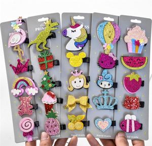 5 Pcslot Glitter Cartoon Princess Hair Clips Girls Hair Pins Toddler Hair Accessories handmade gift5431264