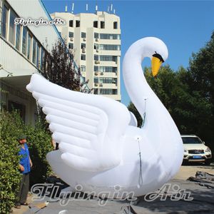 wholesale Advertising Inflatable Animal Model Swan Balloon 4m Height White Swan For Theme Park And Dancing Party Decoration