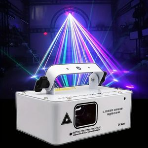 NUOVO 500mw RGB Laser Beam Line Scanner Proiettore DJ Disco Stage Effetto di illuminazione Dance Party Wedding Bar Club DMX512 Luci LED Luci stroboscopiche Suono a controllo vocale.