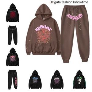 Felpe con cappuccio da uomo grafica Sp5der Young Thug 555 spider felpa con cappuccio Uomo Donna Schiuma Stampa Web Grafica Rosa Felpe Pullover oversize designer uomo giacca uomo donna 1UZB