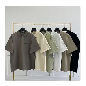 Summer Designer Mens T Shirt Men Polo koszule moda czysta bawełniana kołnierz polo stały kolor wszechstronny damski damski czarny biały zwykły oddychający klasyczny tee