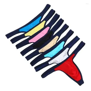 Mutande 8 pezzi slip da uomo sexy bikini in seta a vita bassa intimo da uomo uomo U convesso perizoma mutandine