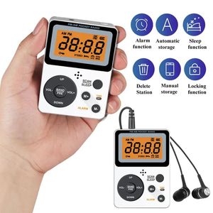 Radio Mini FM AM Radio Dual Band Radio Receiver with LCD Display 3.5mm Headphone Support Alarm Clock Sleep Timer 2*AAA Battery Supply