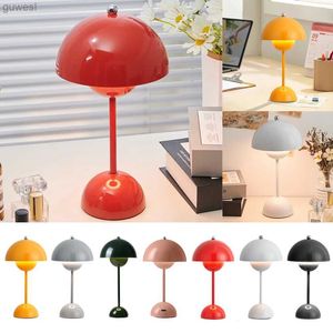 Night Lights Mushroom Flower Bud LED Rechargeable Table Lamps Modern Desk Lamp Touch Night Light For Restaurant Cafe Bedroom Decoration Gifts YQ240112