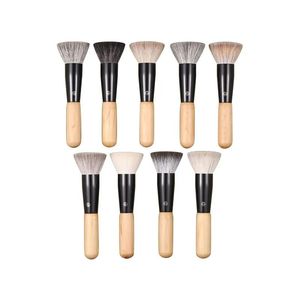 Escova Professional Brushes de maquiagem artesanais 1pc Fox macio Kolinsky Squirrel cabra cabelos lisos de pó de pó de face topo de face