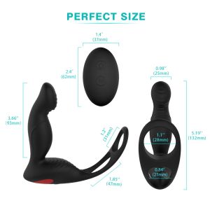 Phanxy Male Prostate Massage Vibrator Analプラグシリコン防水マッサージ剤刺激剤バット遅延射精リングおもちゃl230518 ZZ