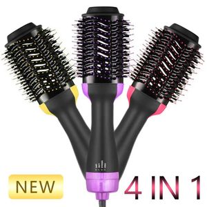 Dryers One Step Hair Dryer Volumizer Salon Hot Heat Air Comb Paddle Styling Brush Negative Ion Generator 3 4 in 1 Straightener Curler