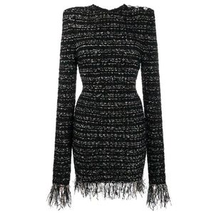 10062 l 2024 vestido de pista primavera verão vestido manga longa acima do joelho marca mesmo estilo vestido feminino moda alta qualidade mansha