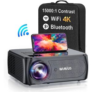 4K Projektory 5G WIFI Bluetooth Full HD Projector Native 1080p 15000 Contrast 4p/4d Keystone Outdoor Projector K8 240112