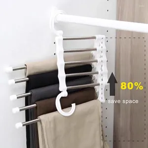 Hangers 5 IN 1pants Storage Hanger Organizer Save Wardrobe Space Magic Folding Pant Rack Tie Shelves Closet