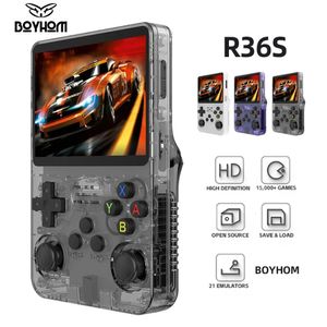 R36S Console per videogiochi portatile retrò Sistema Linux Schermo IPS da 35 pollici R35s Pro Lettore tascabile portatile Giochi da 64 GB 240111