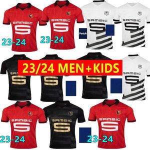 Rennes 23 24 Stade Rennais FC Soccer Jerseys Terrier Bourigeaud Doku Guirassy Camavinga Aguerd Niang 2023 2024 Maillots de Foot Men and Kids