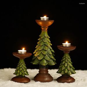 Candle Holders Christmas Tree Candlestick Home Living Room Porch Desktop Festive Atmosphere Decoration Shelf Art Decor