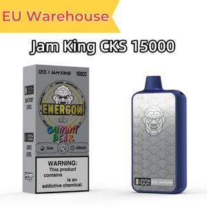 Tek Kullanımlık Vape Jam King Cks Energon 15K Vape Desechable 12 Tatlar 24ml E-Liquid Tek Kullanımlık E Sigara LED ekran USB-C Toptan Puf 15000