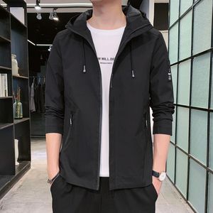 Casacos masculinos com capuz primavera e outono novo coreano casual oversized juventude jaqueta masculina tendência superior