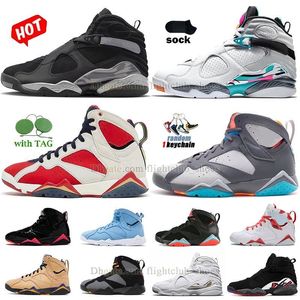 wholesale basketball shoes jumpman 7s 8s jump 7 8 Patent Leather Bucks Patta ShimmerTrophy Room Cardinal Cool Grey Playoffs sneakers trainer dhgates mens womens