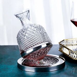 360 Roterande vin Decanter Tumbler Design Dispenser Crystal Glass Aerator Mirror Jug Gift Bar Decor Art Glassware 1500ml 240111