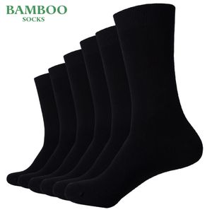 Мужские бамбуковые черные носки MatchUp, дышащие антибактериальные деловые носки высокого качества, 6 пар, лот 240112