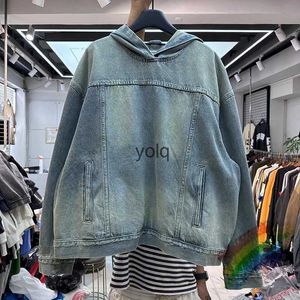 Men's Hoodies Sweatshirts Men's Polos Denim Jeans Hoodie Men Women Oversize Heavy Fabric Washed Vintage Hooded Pulloversyolq