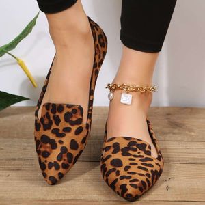 Elbise Ayakkabı Bcebyl Loafers Flats Leopar Saçlı Ayak Tip Kadın Ayakkabı Yeni Konforlu Yürüyüş Mujer Zapatos Giyim Rezer