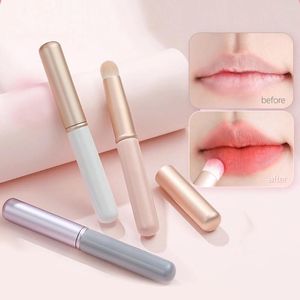 Lip Gloss Mini Brush With Cover High Quality Round Head Lipstick Soft Concealer Smudge Brushes Girl Makeup Gifts